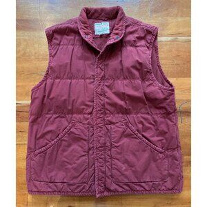 Lucky Brand Mens Red Quilted Vest Size L Made In India Cotton Blend Handcrafted